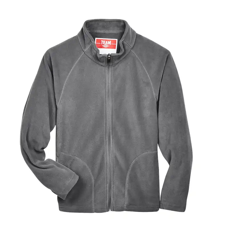 Grey fleece jacket with a zipper