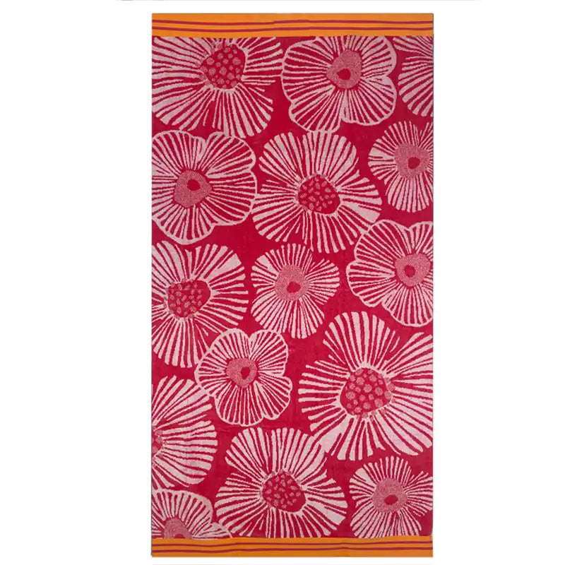 Jacquard Cotton Beach Towel - Summer Floral
