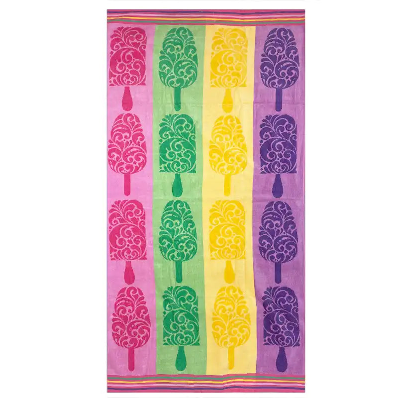Jacquard Cotton Beach Towel - Pastel Pops