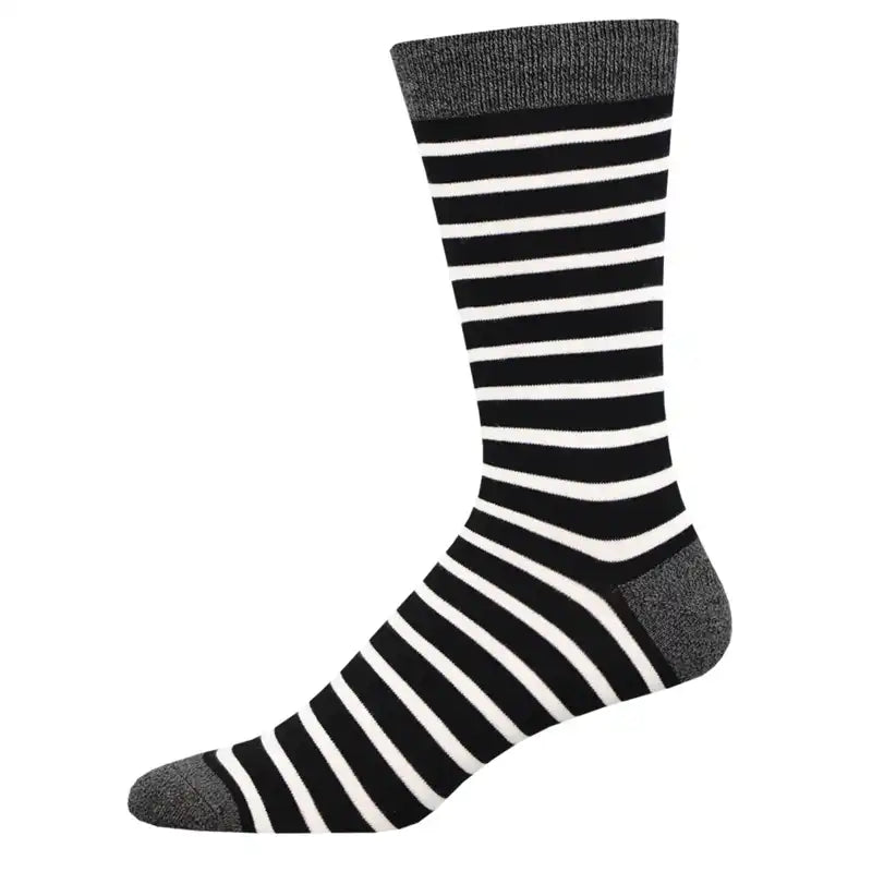 Black and white striped Socksmith sock