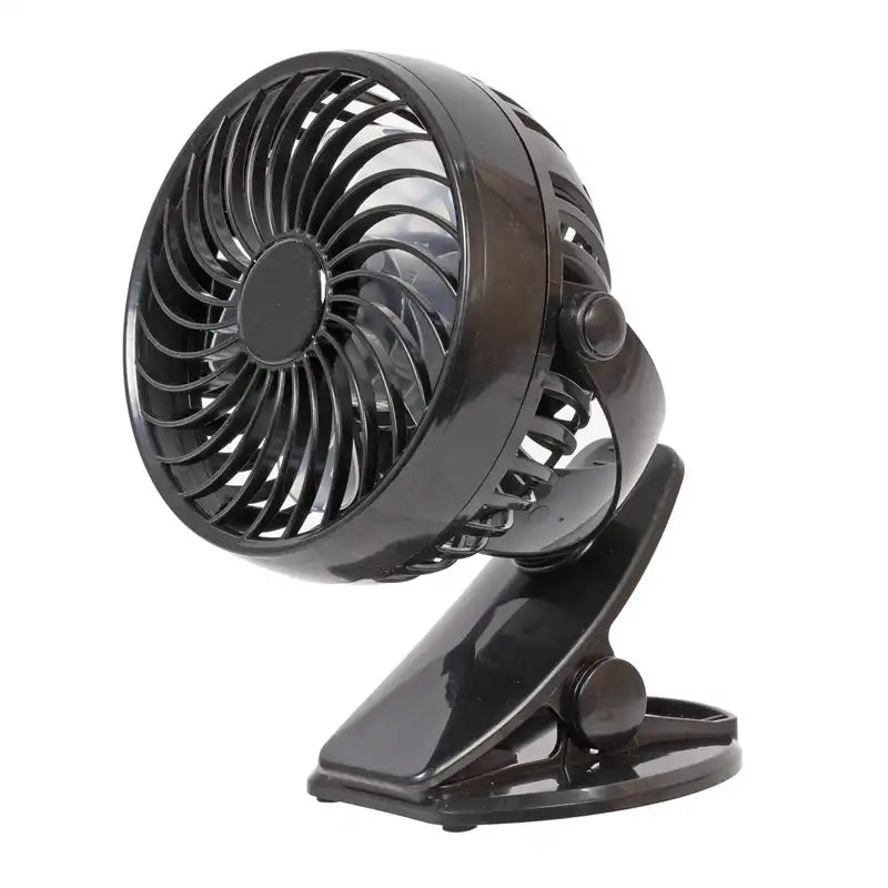 Black clip-on fan