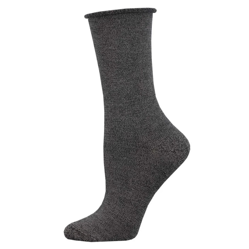 Charcoal Women's Bamboo Roll Top Socks