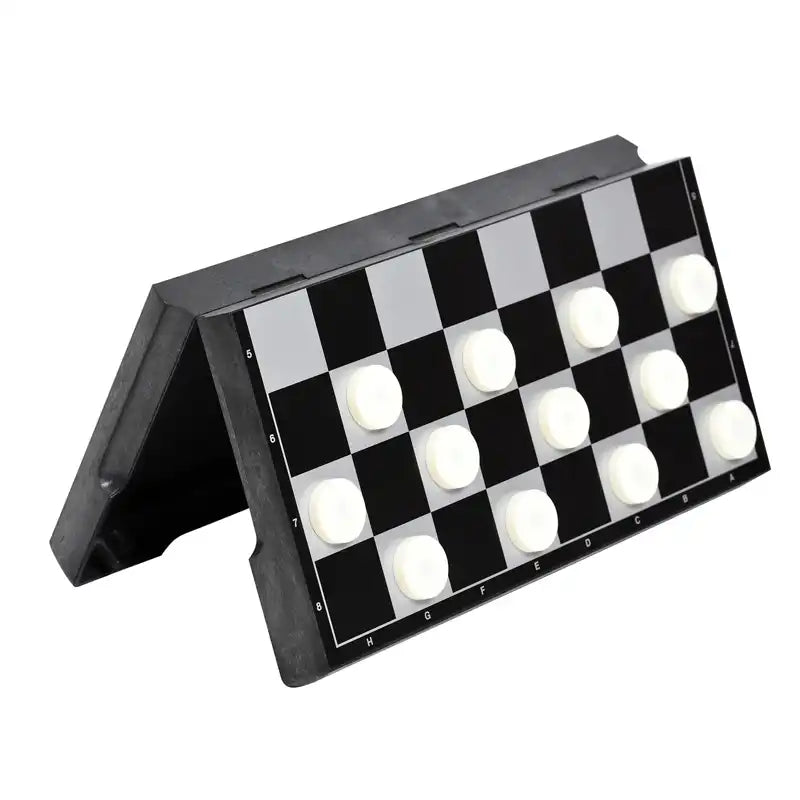 Foldable checkers board with white pieces