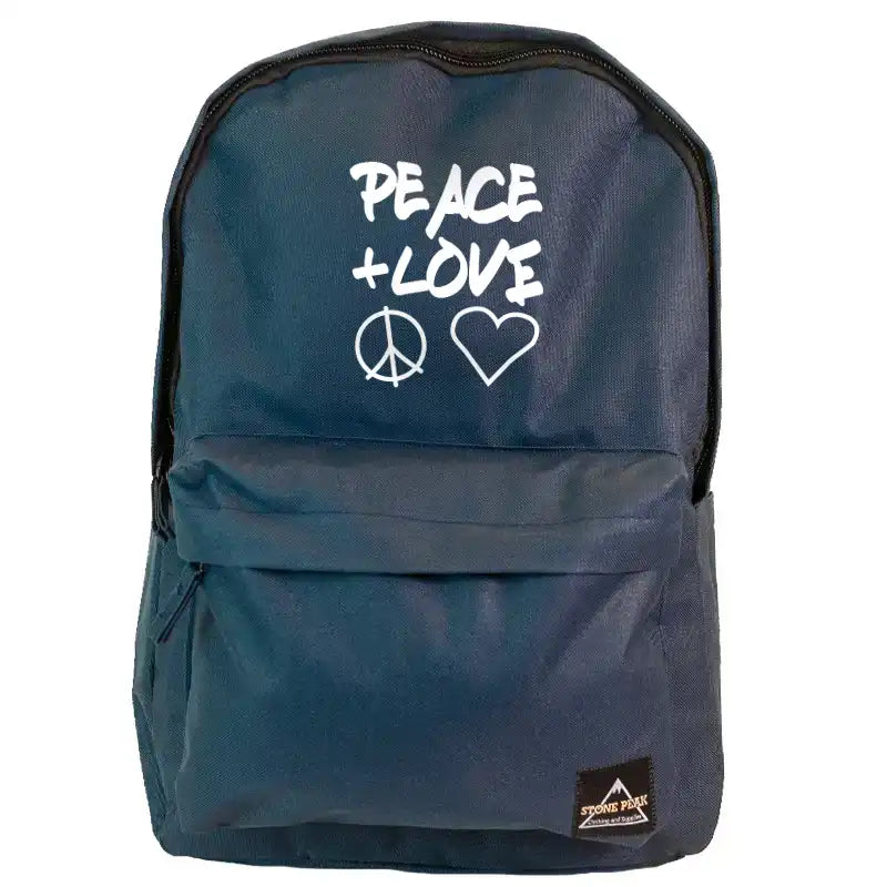 Navy Peace & Love Backpack