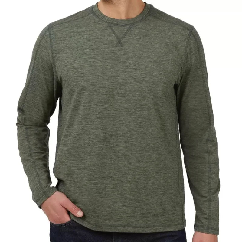 Super Soft Men's Long Sleeve Sueded Tee  Army Green