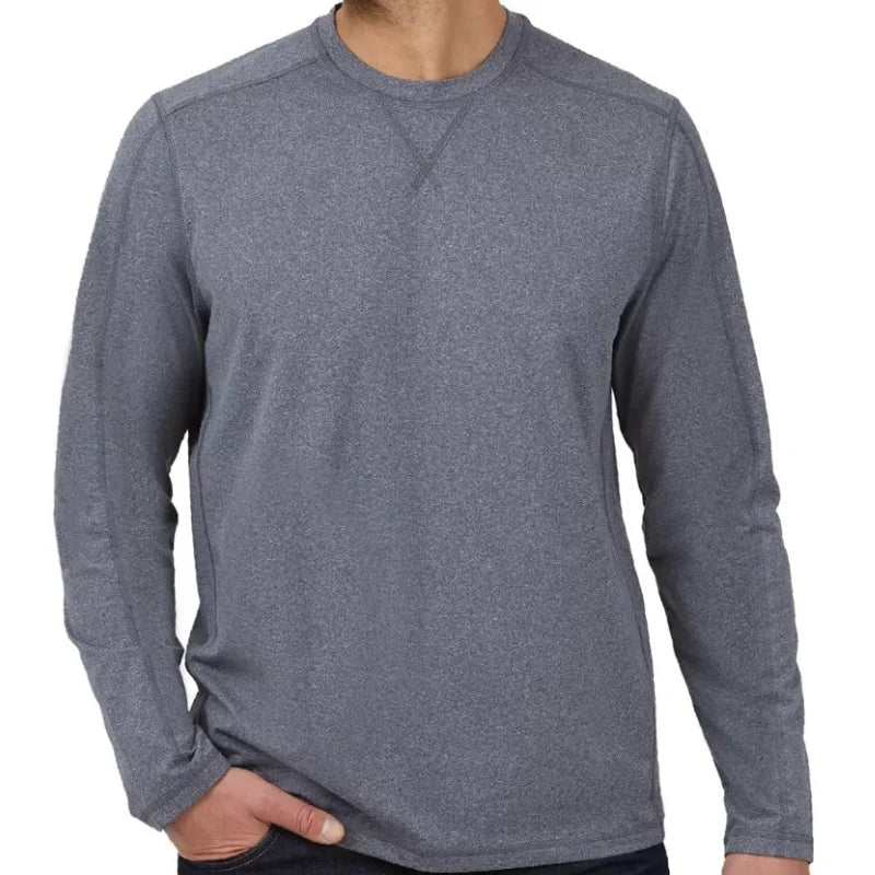 Super Soft Men's Long Sleeve Sueded Tee  Grey