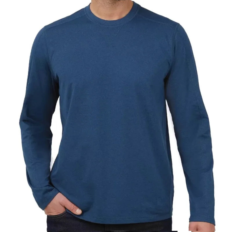 Super Soft Men's Long Sleeve Sueded Tee  Navy