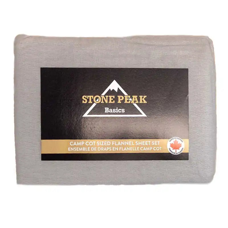 Stone Peak Cot Sized Flannel Sheet Sets Grey