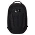 A black Under Armour backpack with a matte finish, featuring a black logo on the front pocket and vertical 'UNDER ARMOUR' branding,