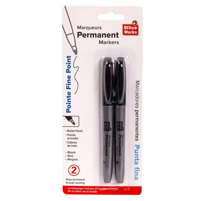 Office Works Fine Point Markers 2pk