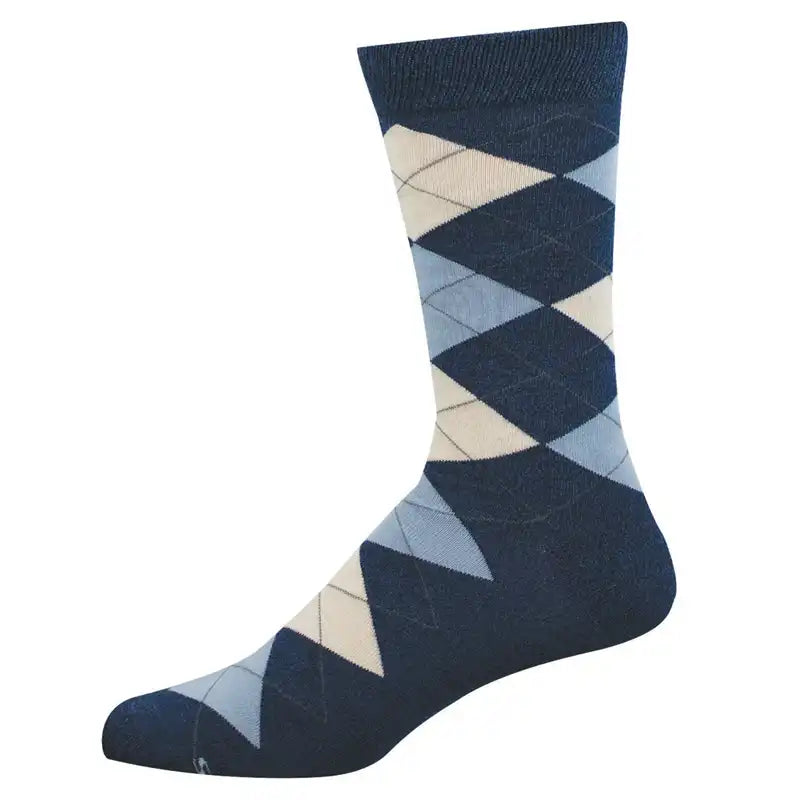 Blue Men's Bamboo Argyle socks