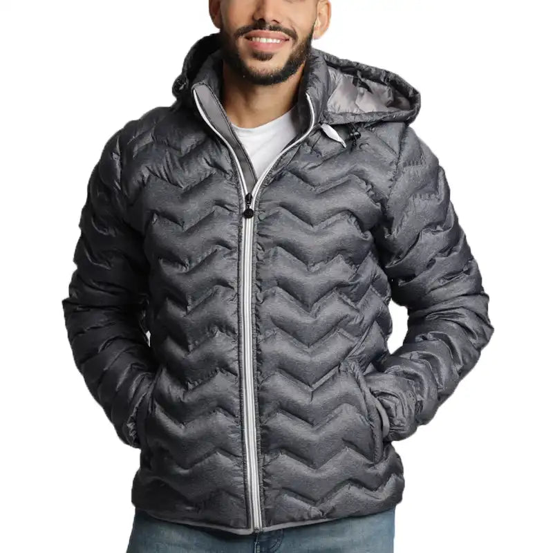 O8 Men's Puffer Jacket Heather Grey