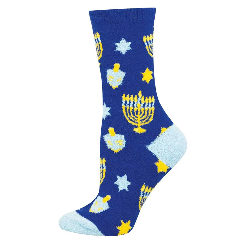 Soft P.J. Socks with menorahs, Stars of David and festive details.