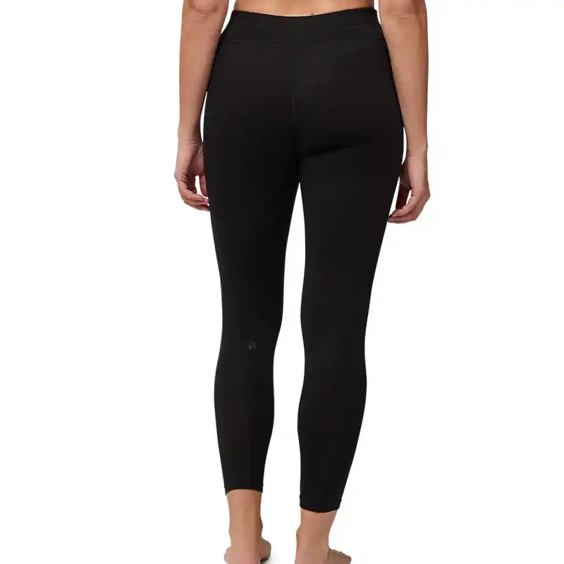 Rear view of women's Black thermal leggings 
