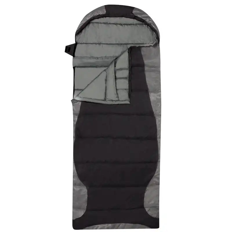 Black and gray sleeping bag