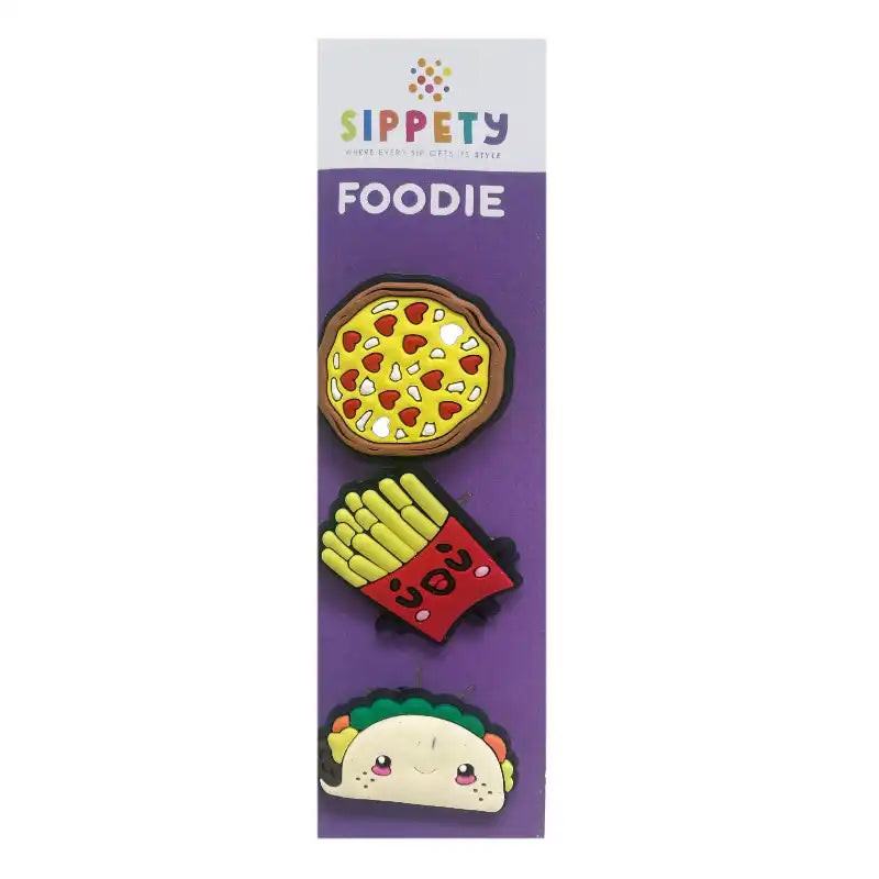 Sippety Charm Set with pizza, french fries, and taco charms