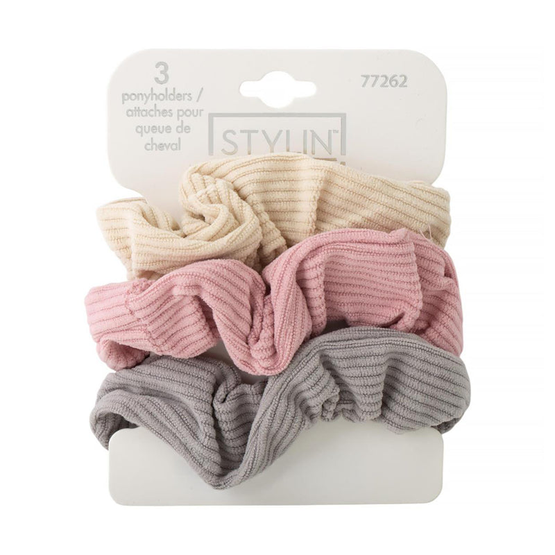 Stylin' Ribbed Scrunchies 3pk