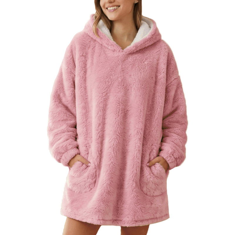 The Sherpa Plush fleece Hoodie in Pink