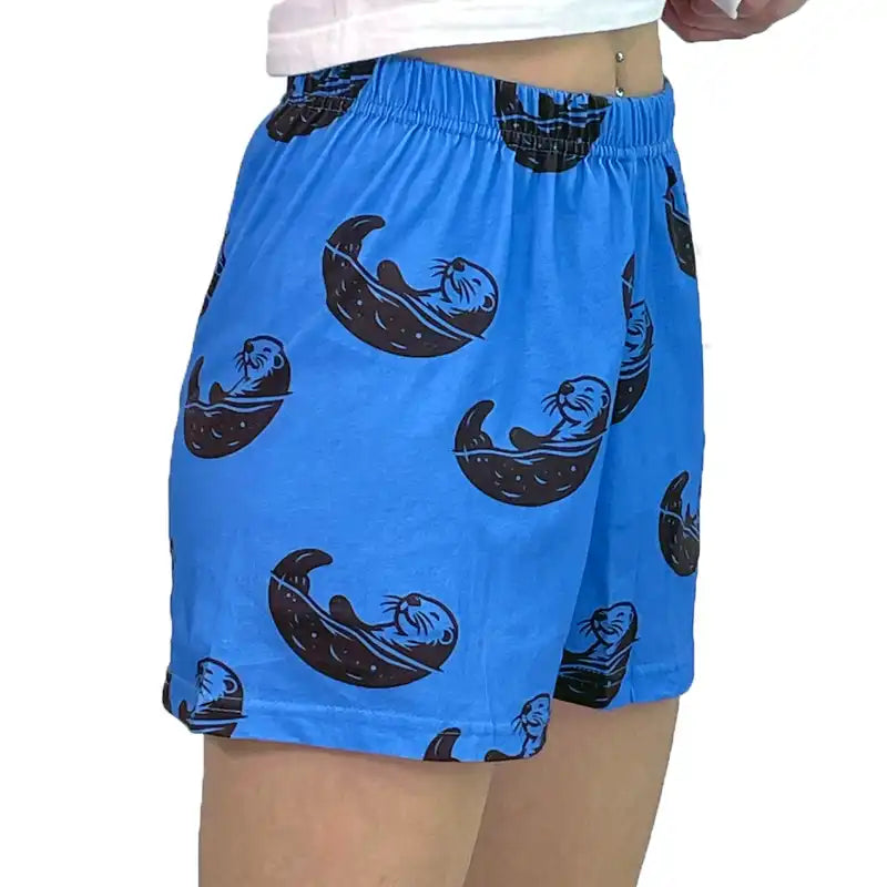 Blue Otter Pajama Shorts