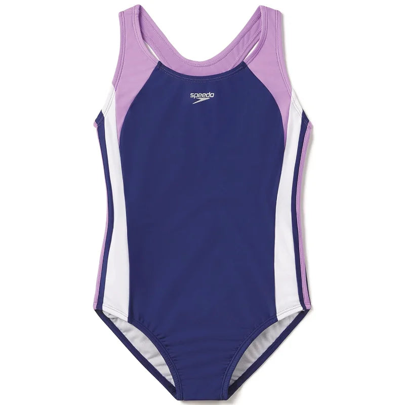 Blue Speedo Girls Infinity Splice One Piece Swimsuit