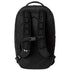 Black Under Armour backpack shown from the back, featuring a breathable mesh back panel, adjustable padded shoulder straps with plastic buckles, and a top carry handle