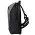 A black and gray athletic backpack shown from a side profile view against 