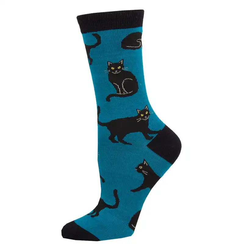 Women's Bamboo Socks - Black Cat