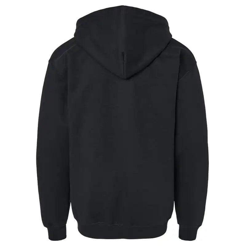 Back view of black hoodie