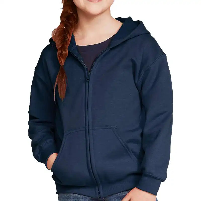 Youth Navy Zip up Hoody