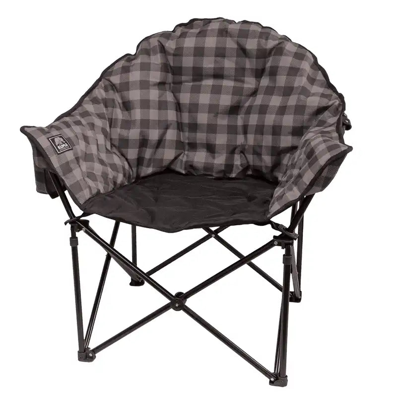 Grey Plaid Kuma Lazy Bear Chair