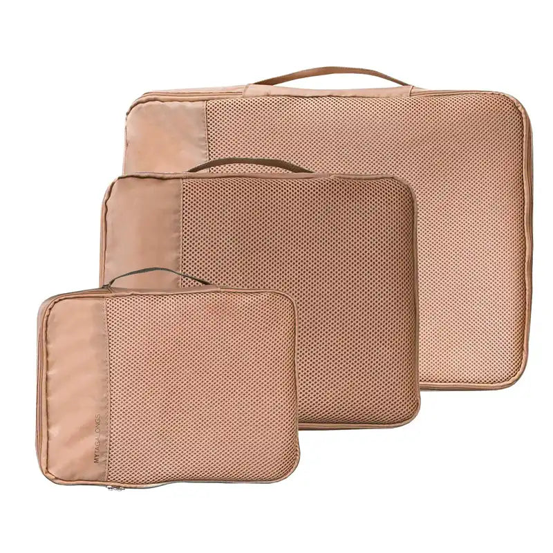 Caramel MyTagAlongs 3 Pack Packing Cubes