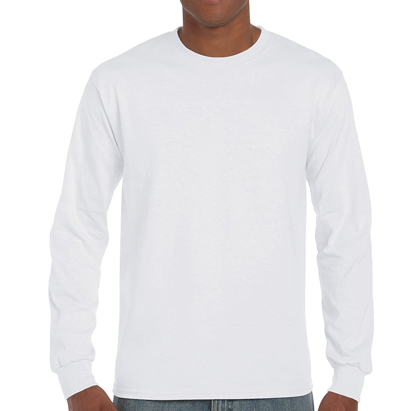 White Youth Long Sleeve Crew Neck Tee Shirt