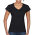 Black Ladies Cotton V Neck Tee Shirt