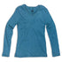 Teal Ladies Long Sleeve V-Neck Tee Shirt