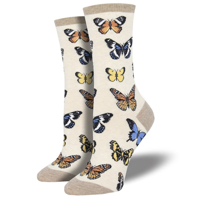 Socksmith Ivory 'Majestic Butterflies' Women's printed socks