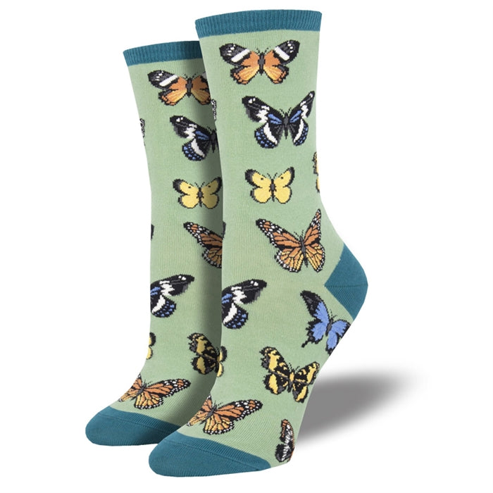 Socksmith Green 'Majestic Butterflies' Women's printed socks